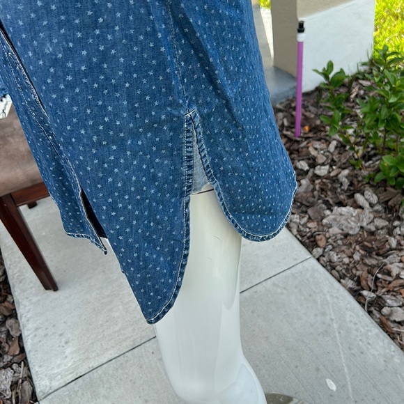 ABS BY ALLEN SCHWARTZ OVERSIZED DENIM SHIRT TOP SIZE S MSRP $69.00 NWT - Picture 7 of 9